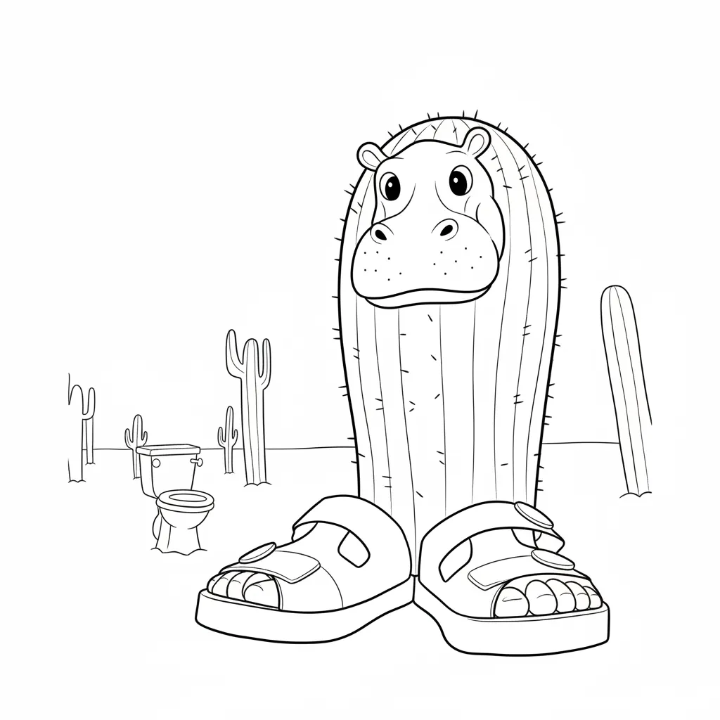 Il Cacto Hipopotamo 6 para colorear para niño de 4 años