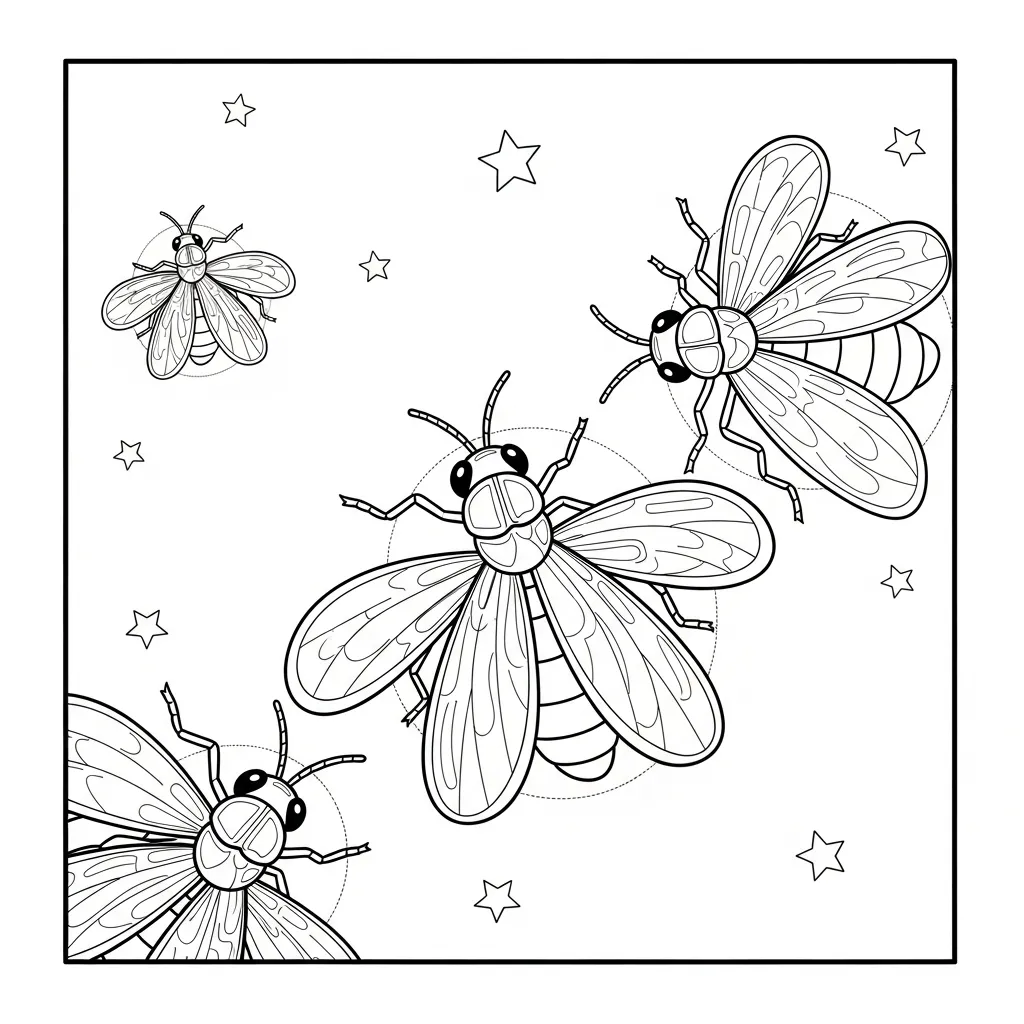 Insectos para colorear y recortar para imprimir gratis