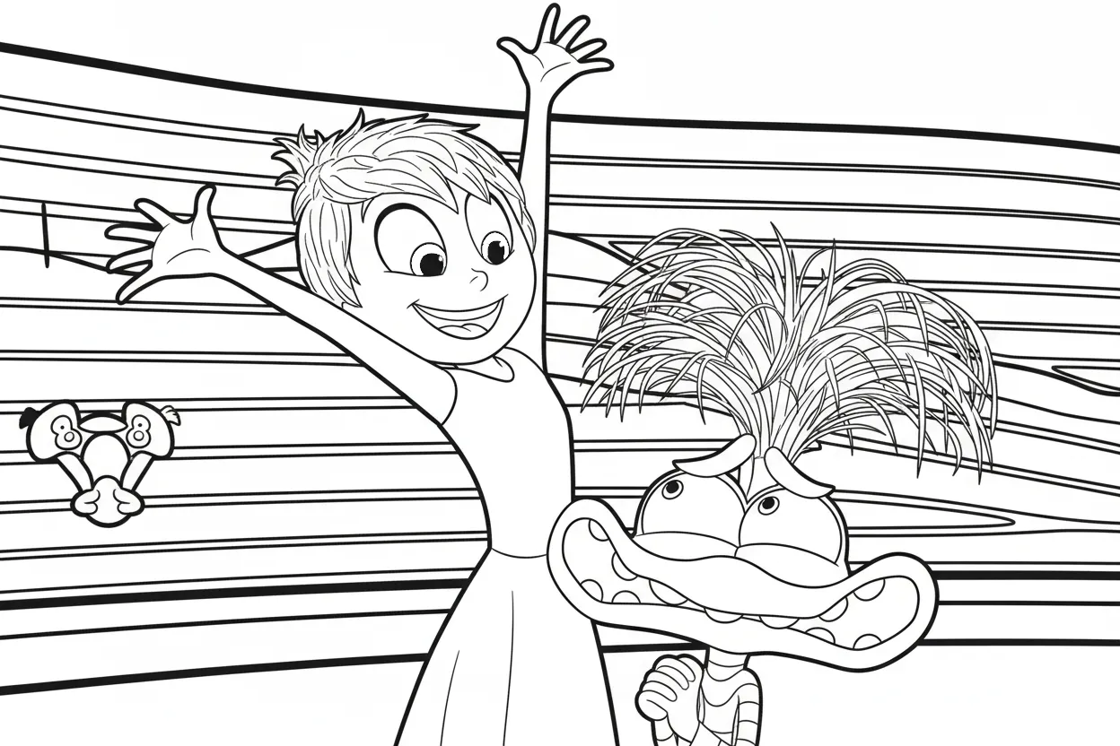 Inside Out 2 para colorear para imprimir gratis
