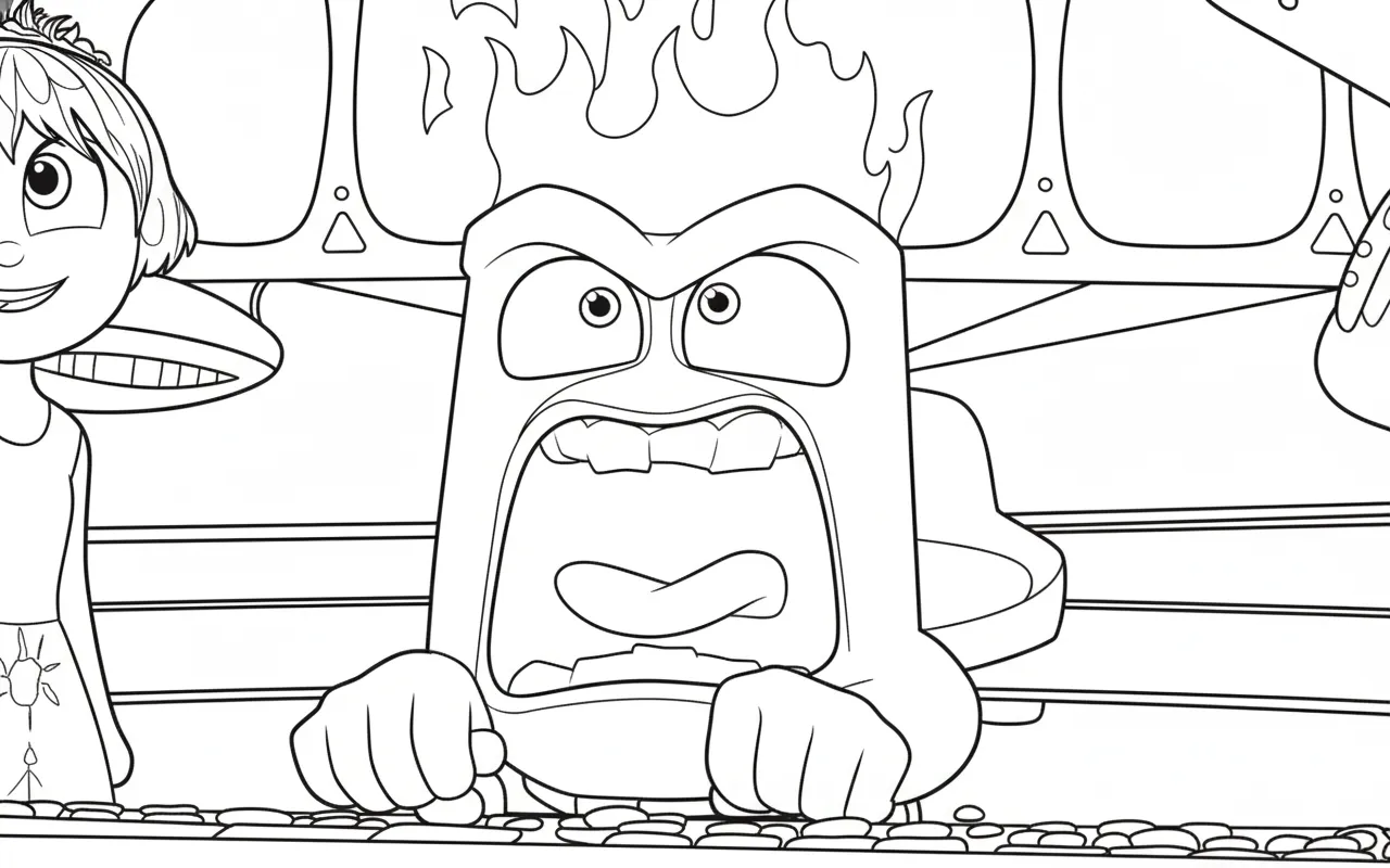 Inside Out 2 para colorear para primaria