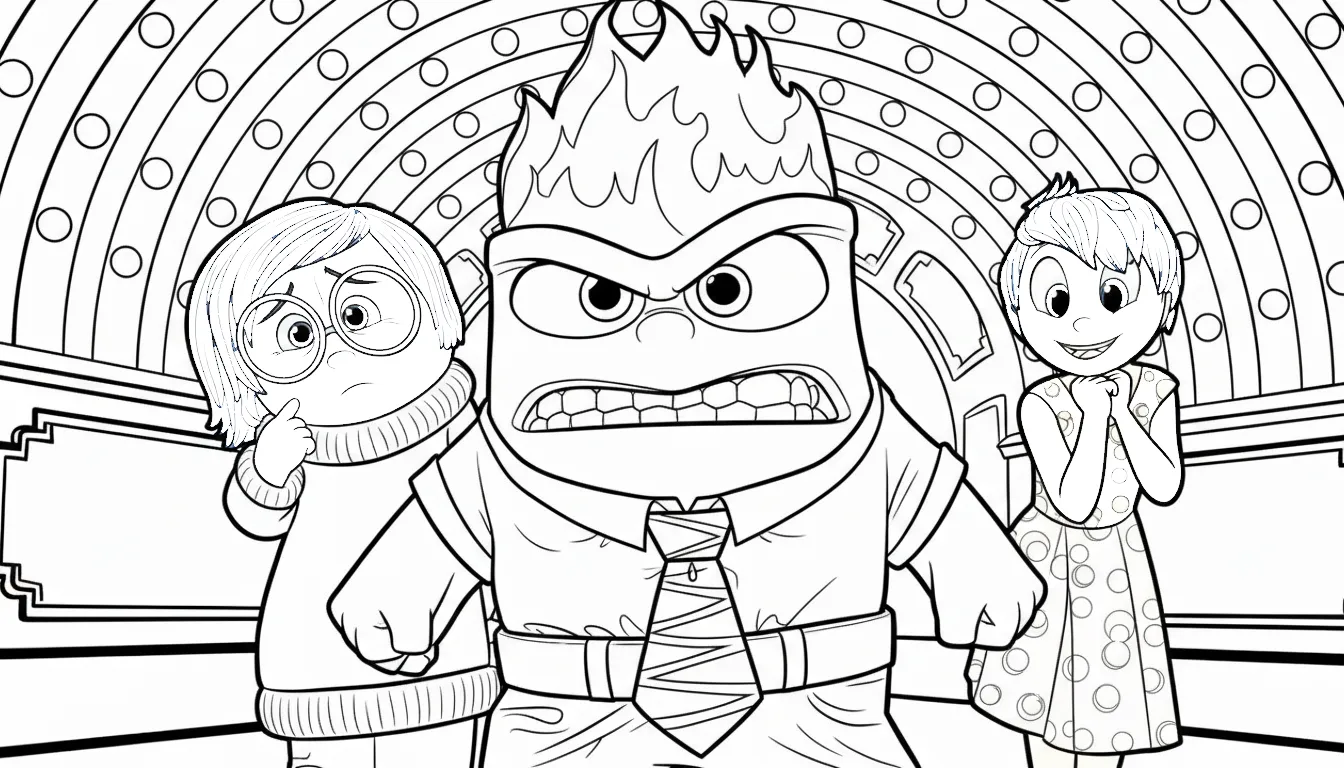 Inside Out 2 para colorear para imprimir para niño de 2 años