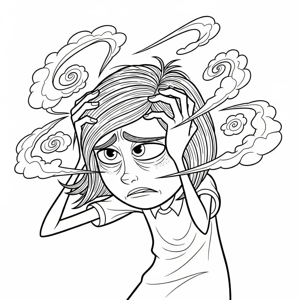 Inside Out 2 para colorear para imprimir para niño de 3 años