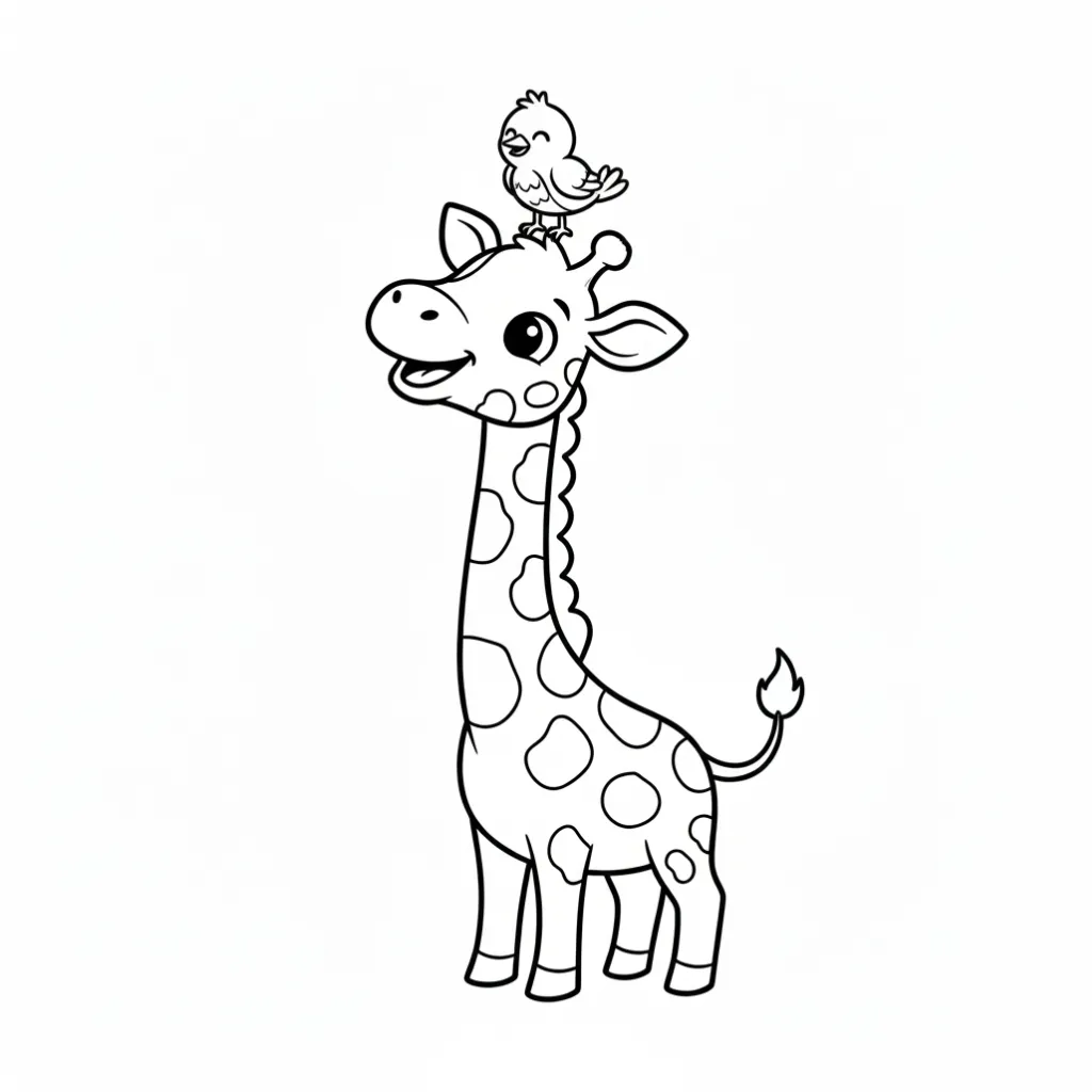 imagen para colorear Jirafa1 niño