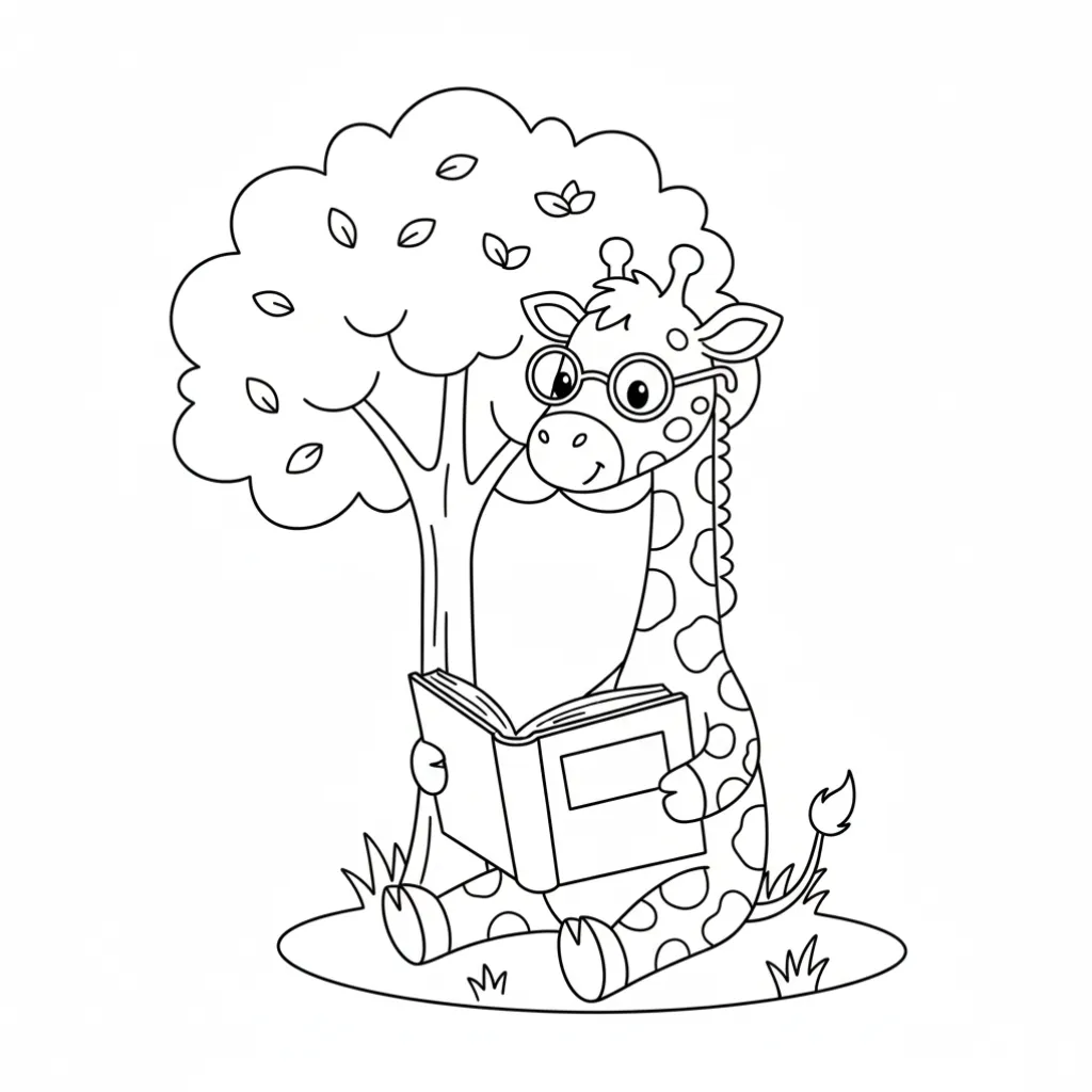 Jirafa12 para colorear para imprimir a4
