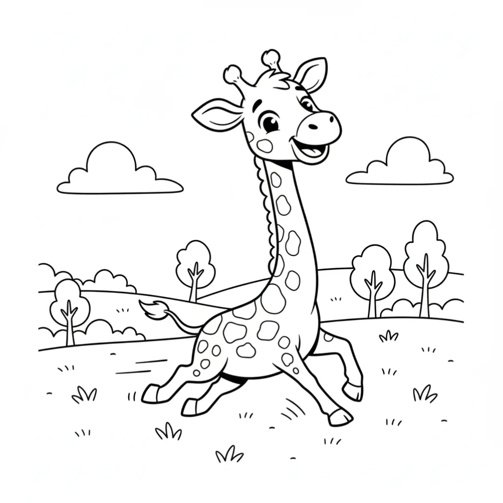 Jirafa14 para colorear y recortar