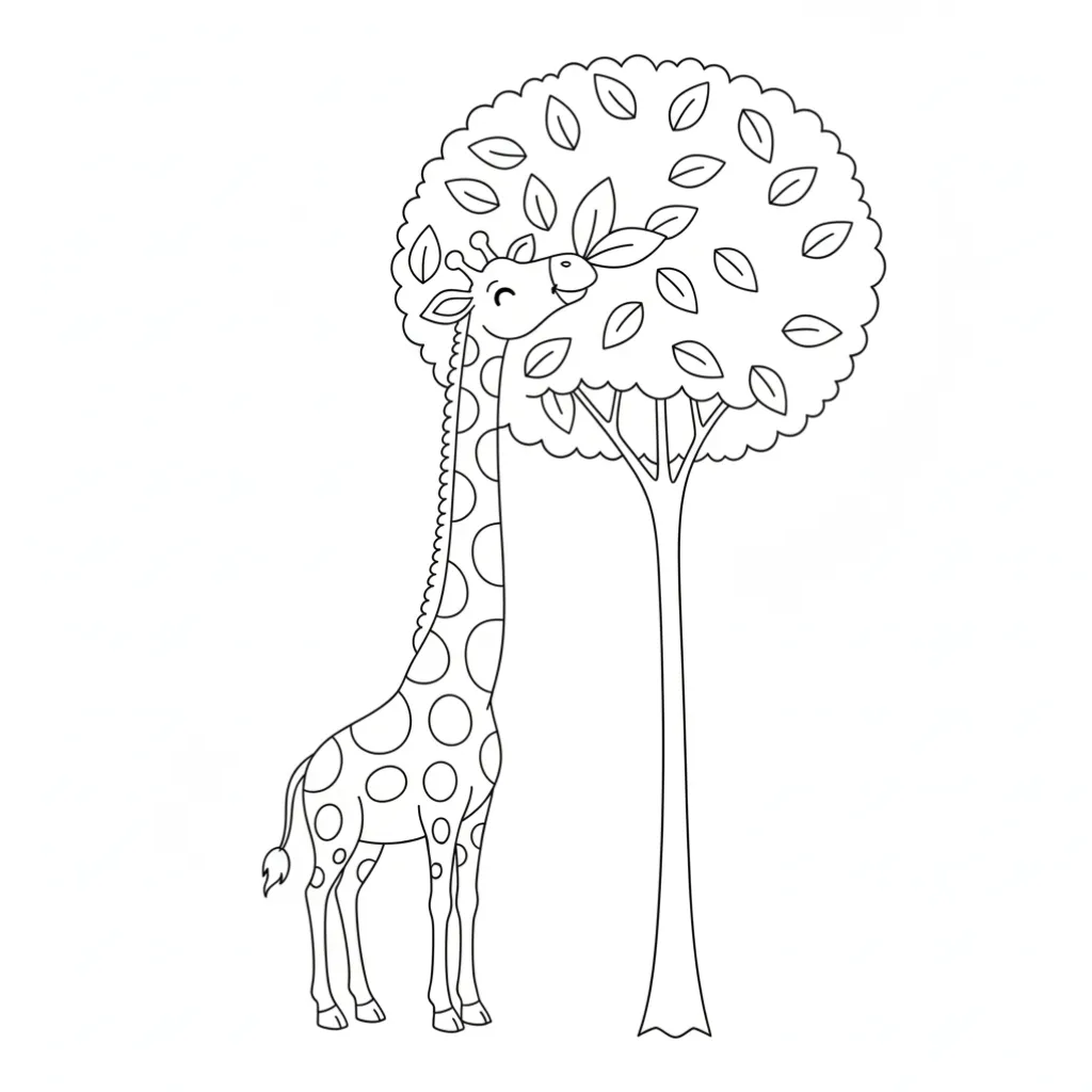 Jirafa3 para colorear y recortar para imprimir