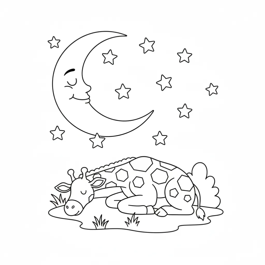 Jirafa4 para colorear para niño de 7 años