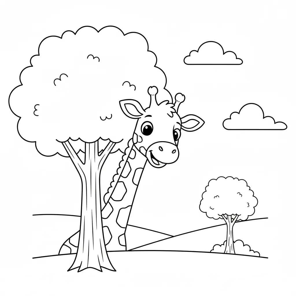 Jirafa6 para colorear y dibujo para imprimir