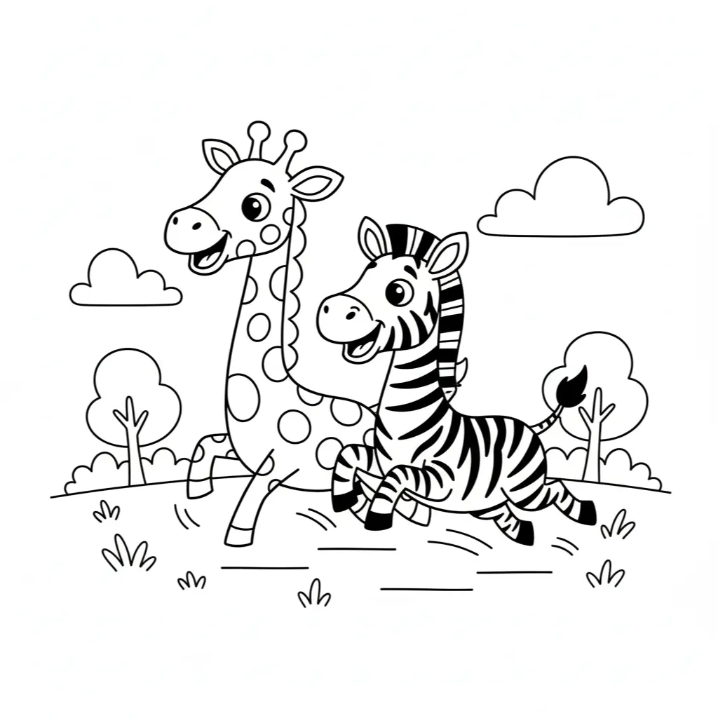 Jirafa7 para colorear gratis para imprimir