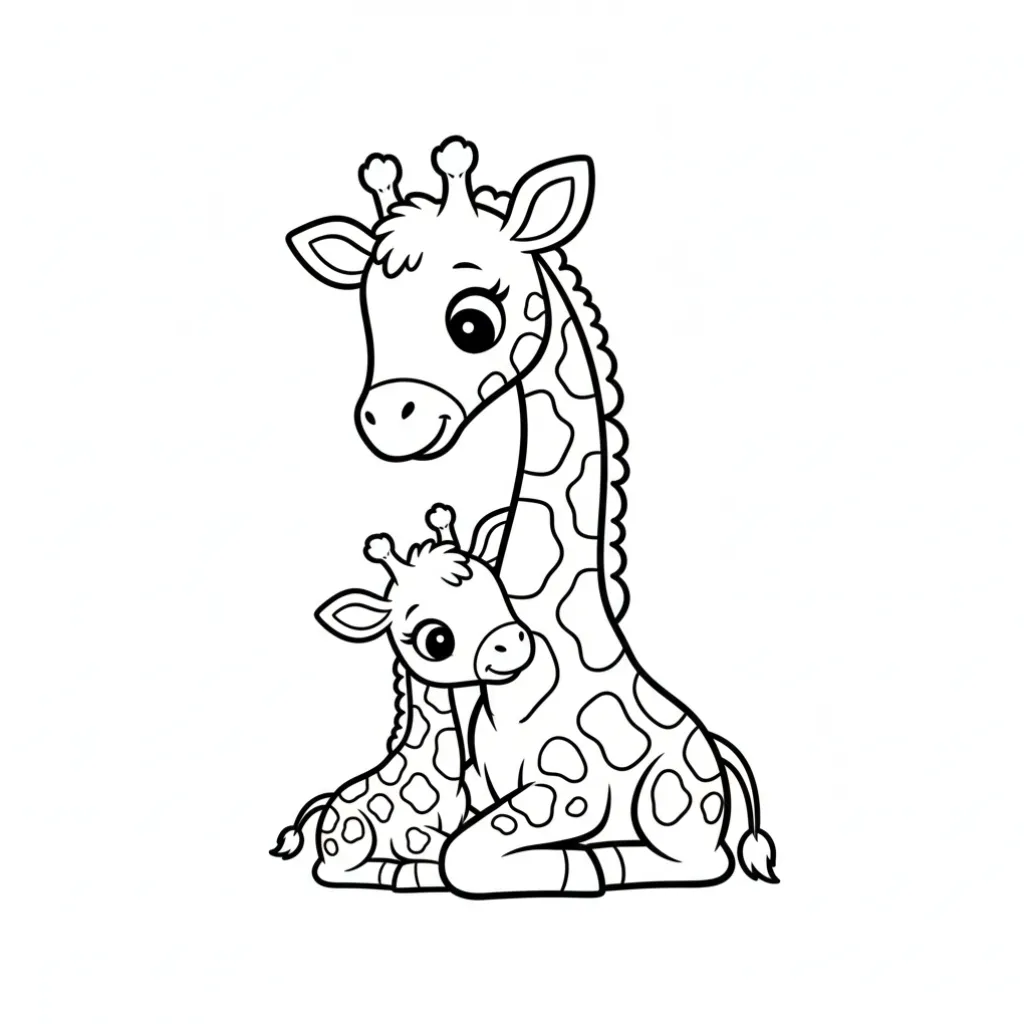 Jirafa8 para colorear para imprimir para niño de 10 años