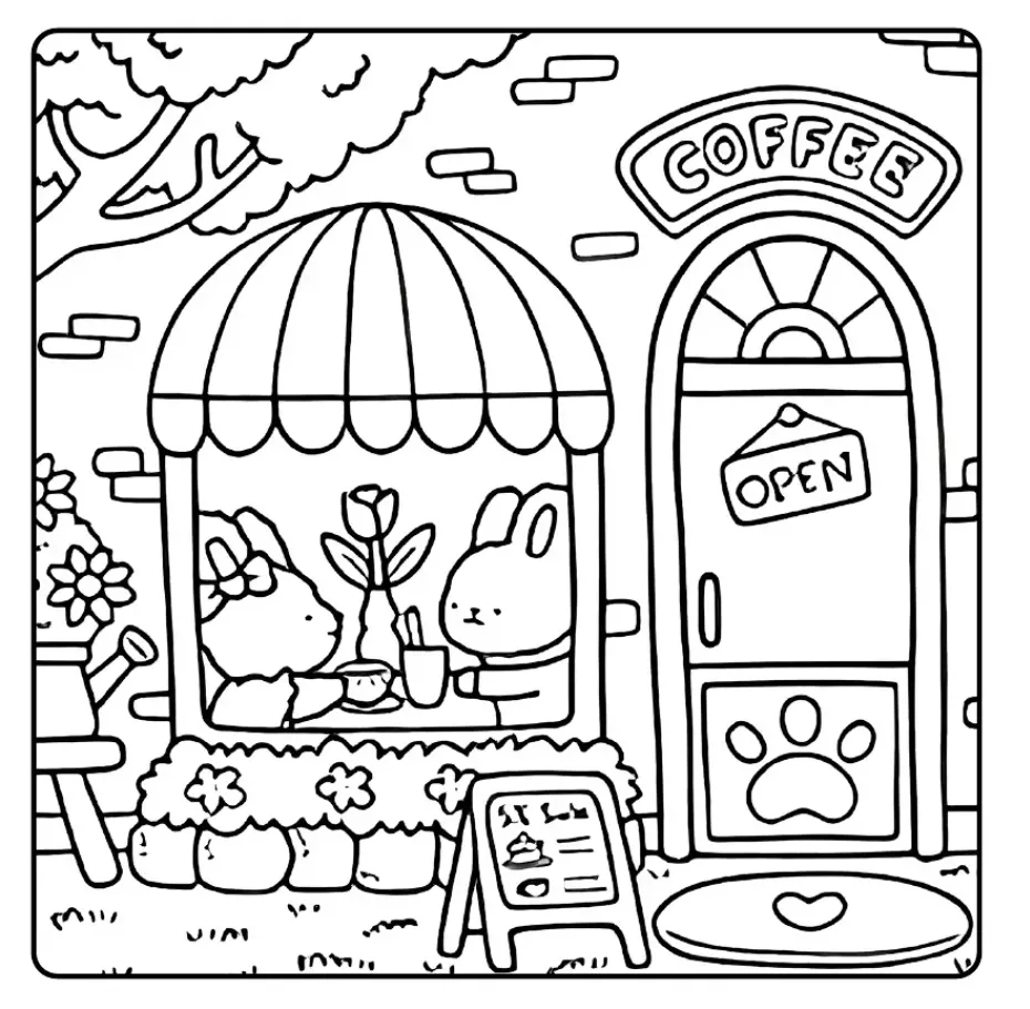 Kawaii Cozy para colorear para niño