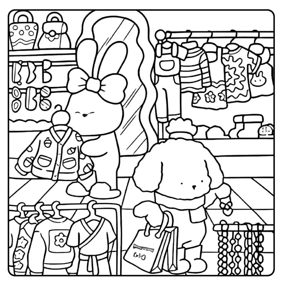 Kawaii Cozy para colorear para imprimir gratis