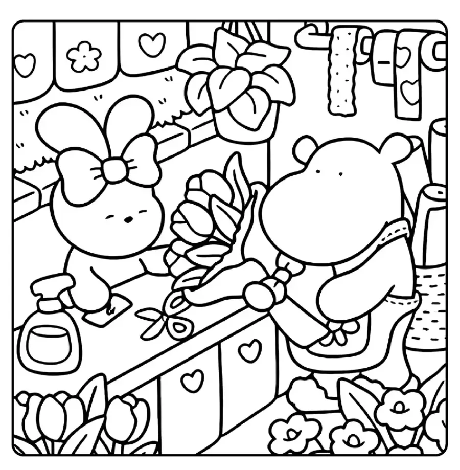 para imprimir Kawaii Cozy para colorear gratis