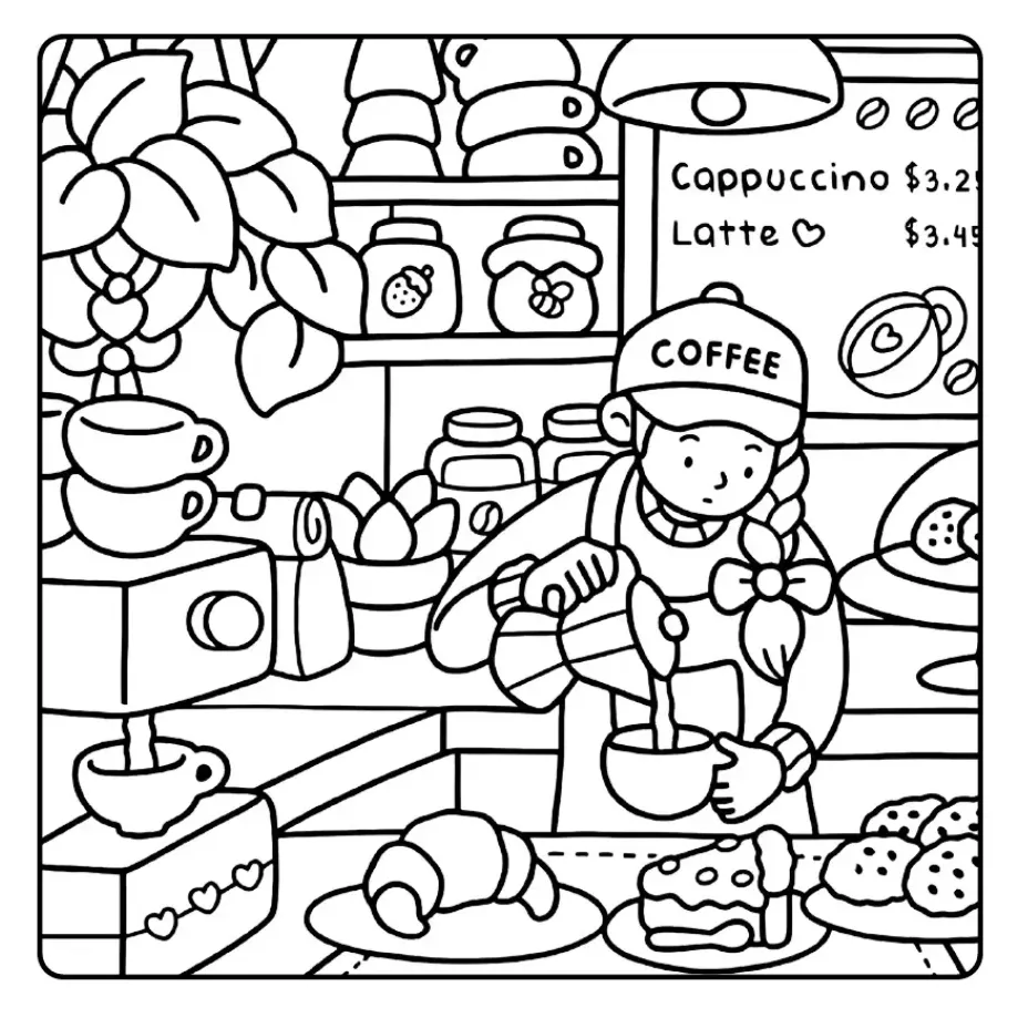 Kawaii Cozy para colorear para imprimir a4