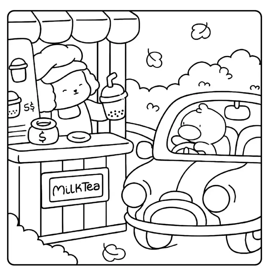 Kawaii Cozy para colorear para niño gratis