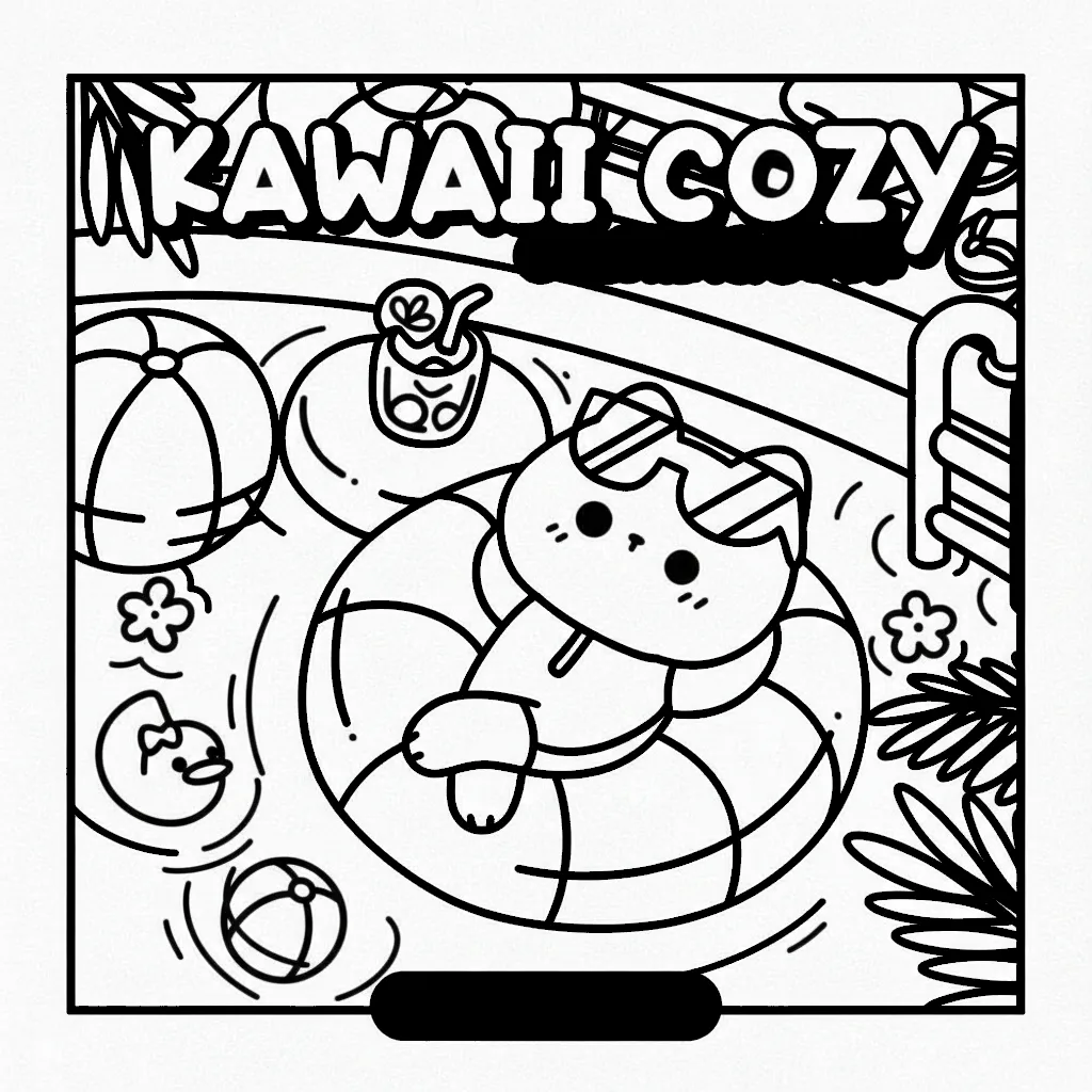 Kawaii Cozy para colorear para imprimir para niño de 4 años