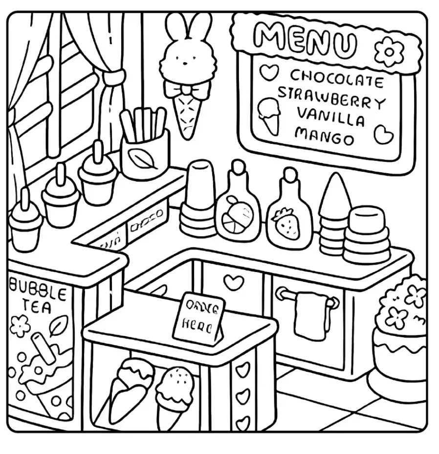 Kawaii Cozy para colorear de para niños