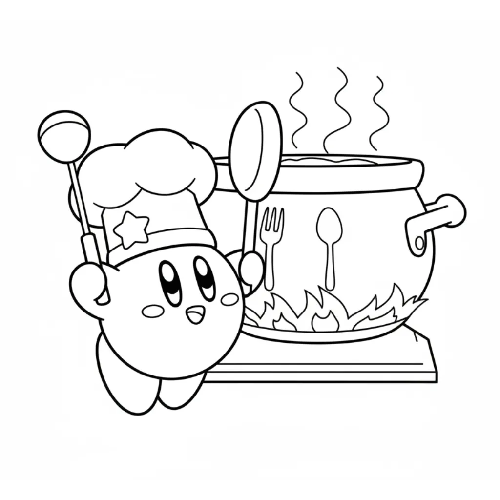 Kirby2 para colorear y aprendizaje