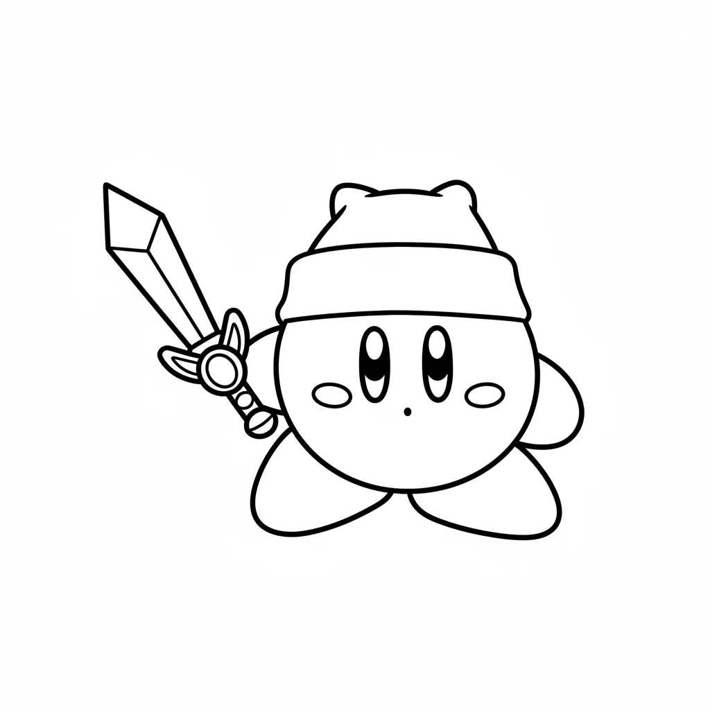 Kirby9 de niño para colorear para imprimir