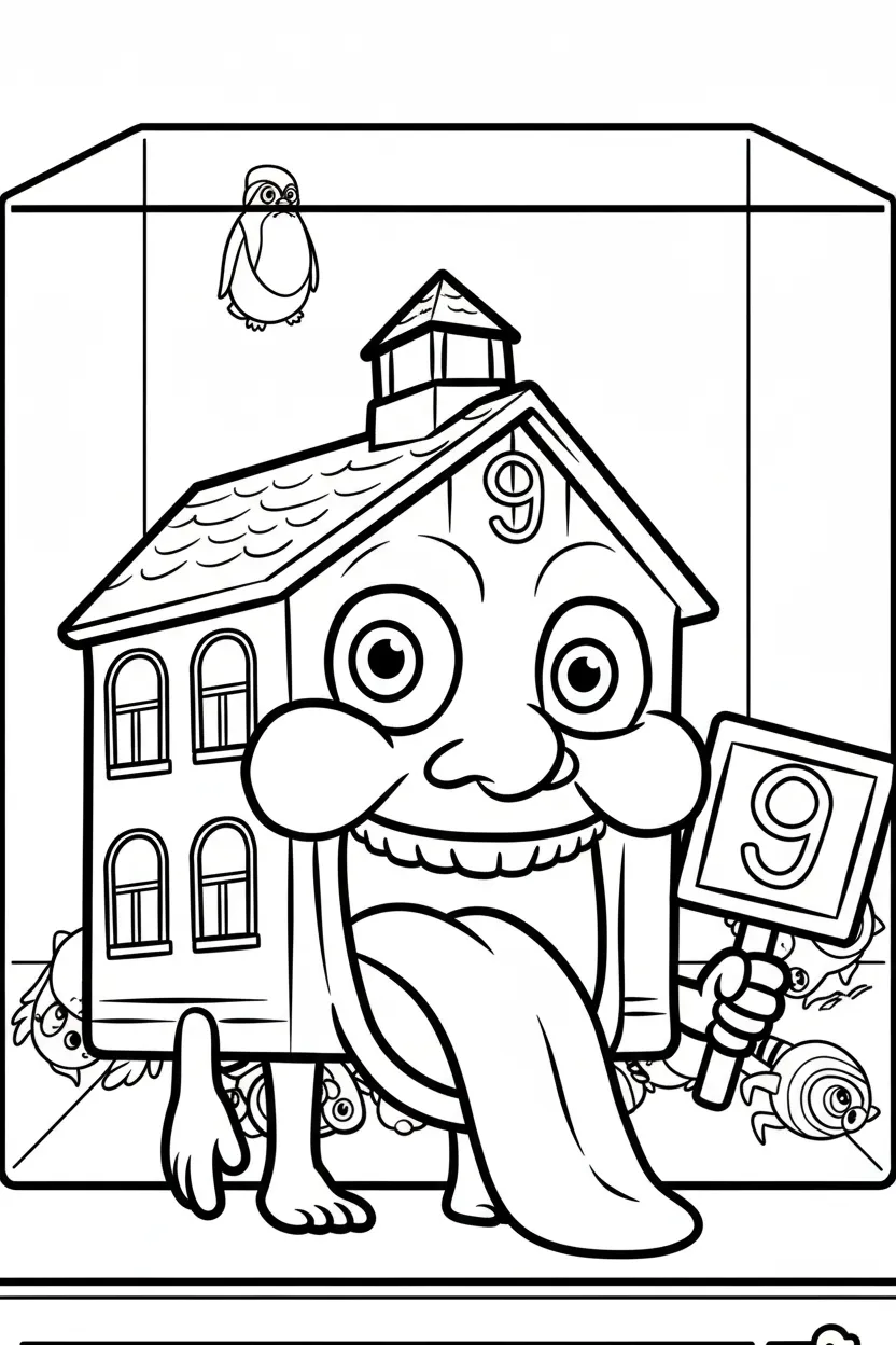 La Esok Sikola para colorear y recortar