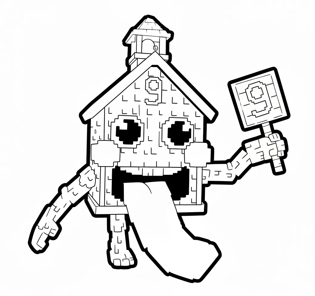 La Esok Sikola para colorear y recortar 1