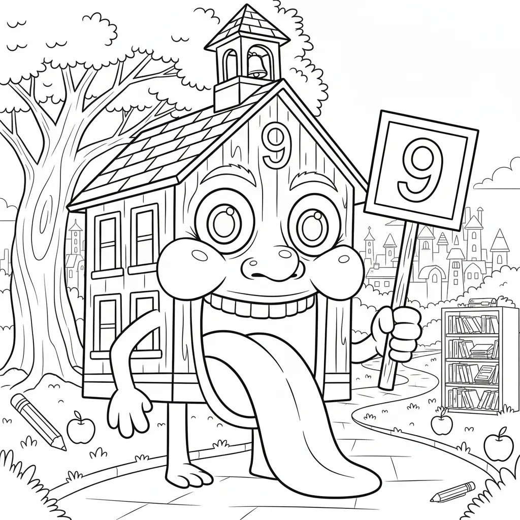 La Esok Sikola para colorear para niño