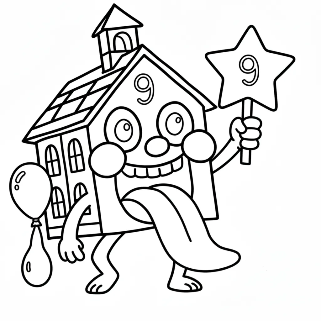 La Esok Sikola para colorear para niños para imprimir