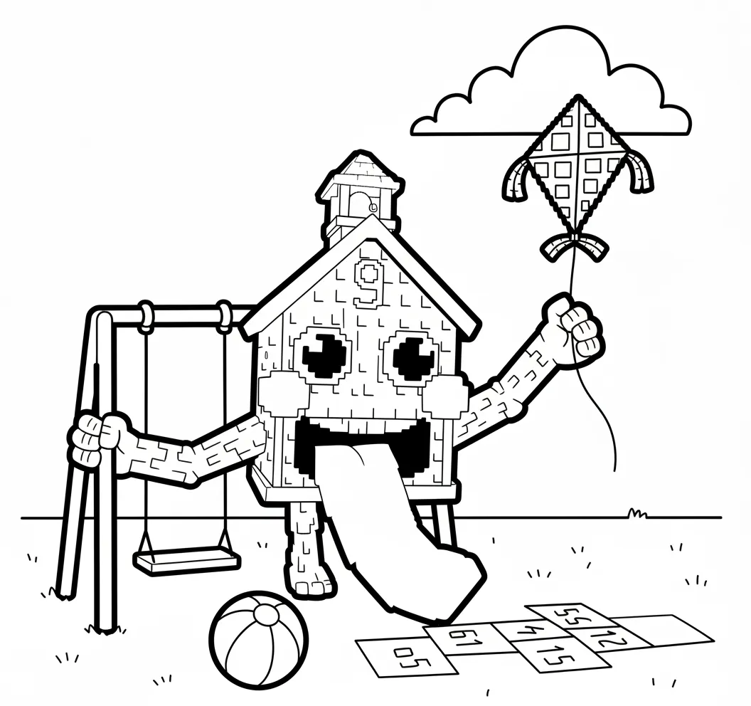 La Esok Sikola para colorear para niño de 3 años