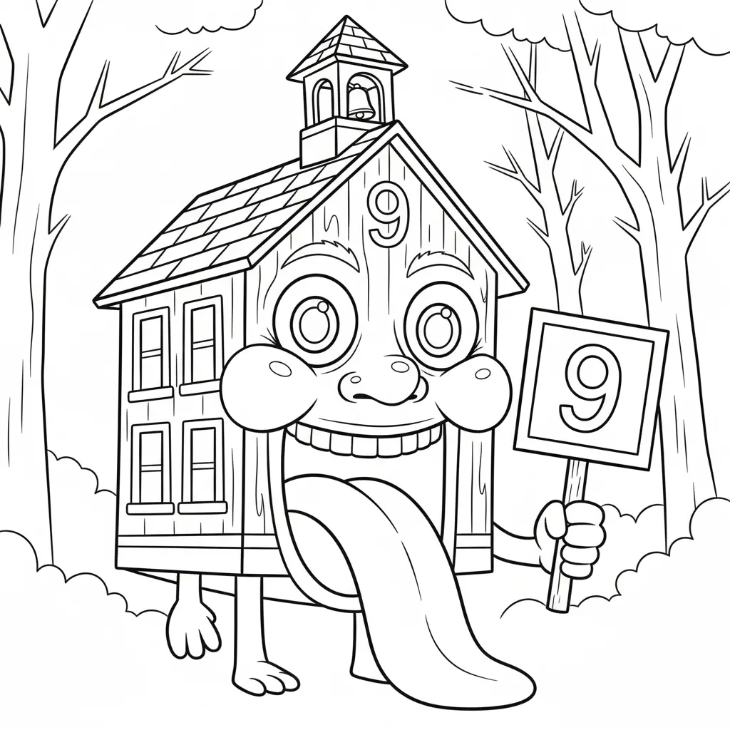 La Esok Sikola para colorear para niños