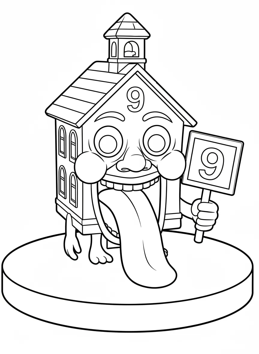 La Esok Sikola para colorear educativo para niño