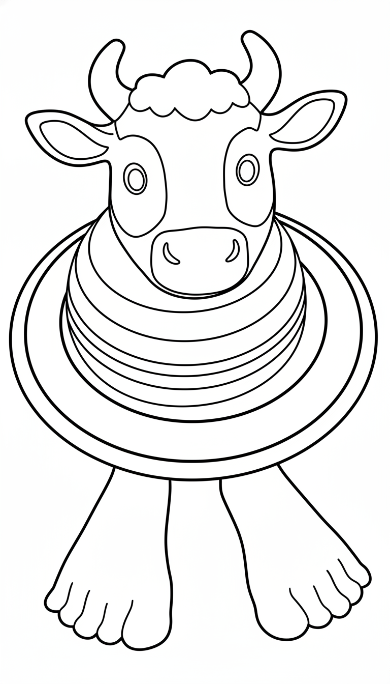 La Vaca Saturno Saturnita para colorear para bebé para imprimir