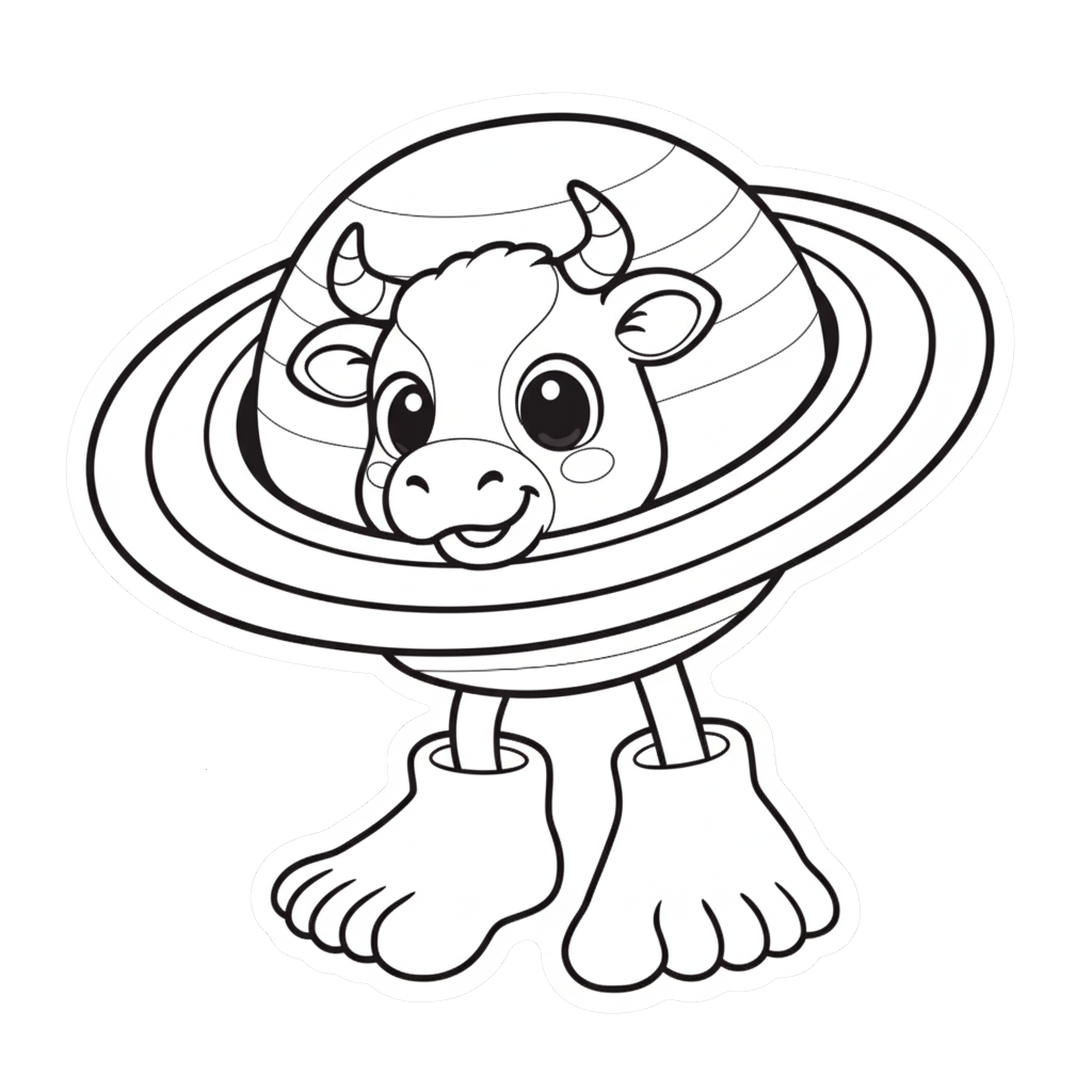 La Vaca Saturno Saturnita para colorear para descargar