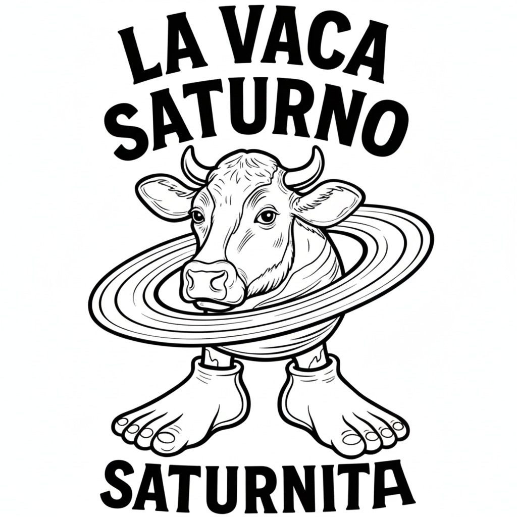 imagen de La Vaca Saturno Saturnita para colorear para niño
