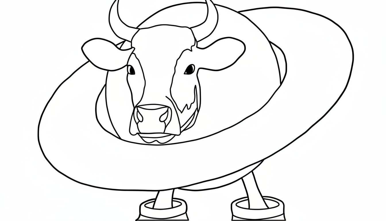 La Vaca Saturno Saturnita para colorear para imprimir a4