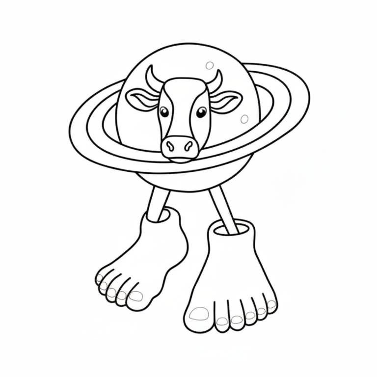 La Vaca Saturno Saturnita para colorear gratis en línea