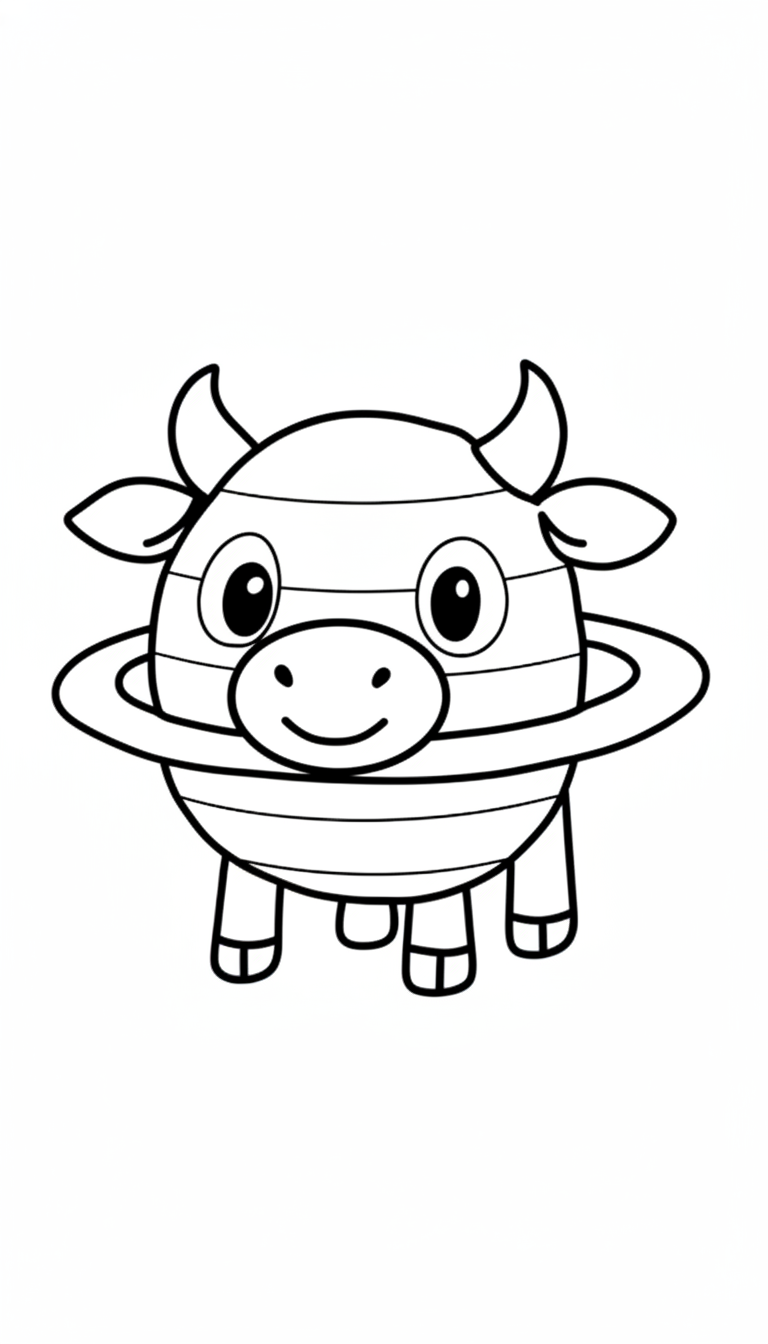 La Vaca Saturno Saturnita para colorear y recortar