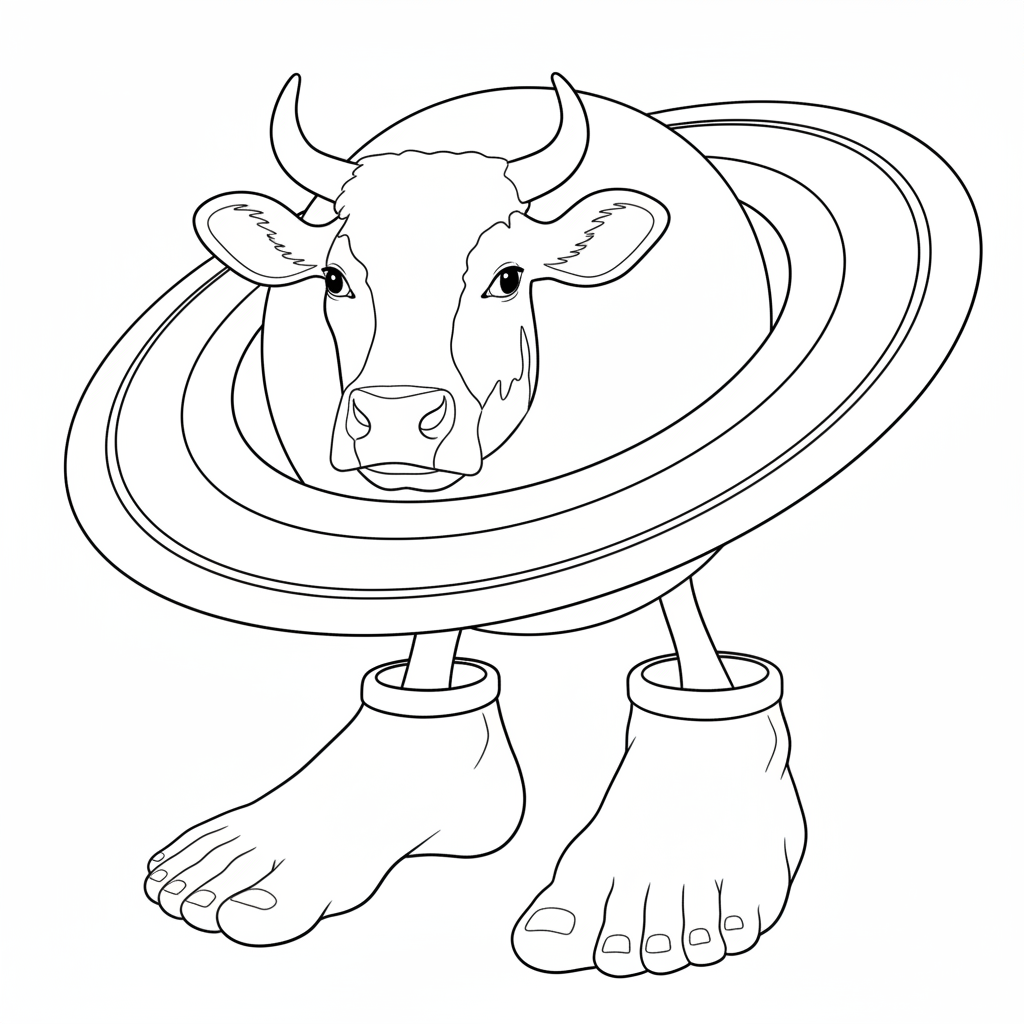 La Vaca Saturno Saturnita para colorear en línea