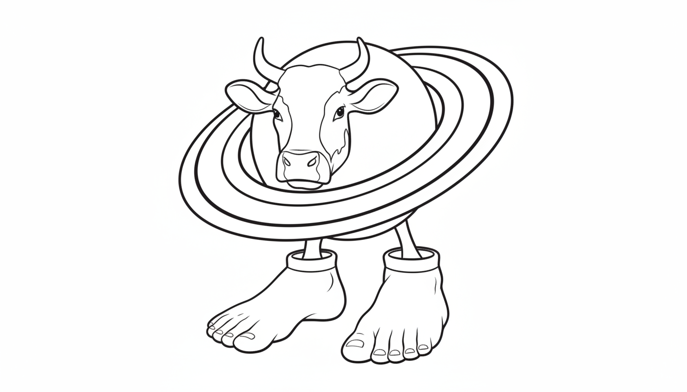 imagen para colorear La Vaca Saturno Saturnita niño