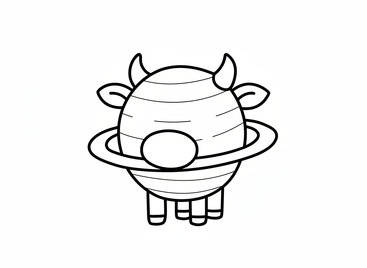 La Vaca Saturno Saturnita para dibujar e imprimir