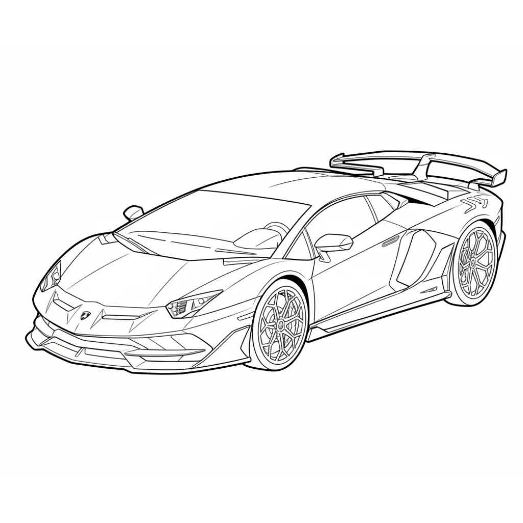 Lamborghini 10 para colorear para niño de 6 años
