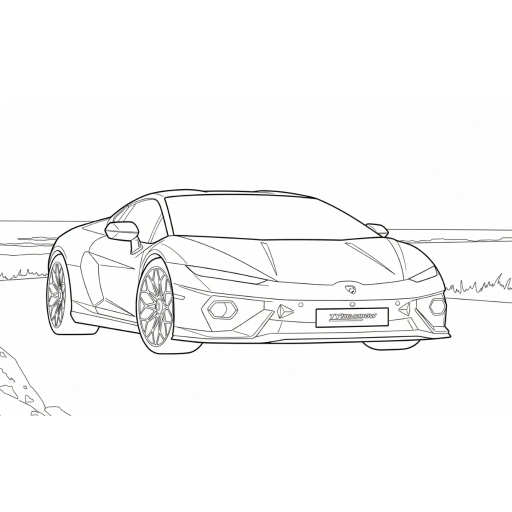Lamborghini 12 para colorear en línea