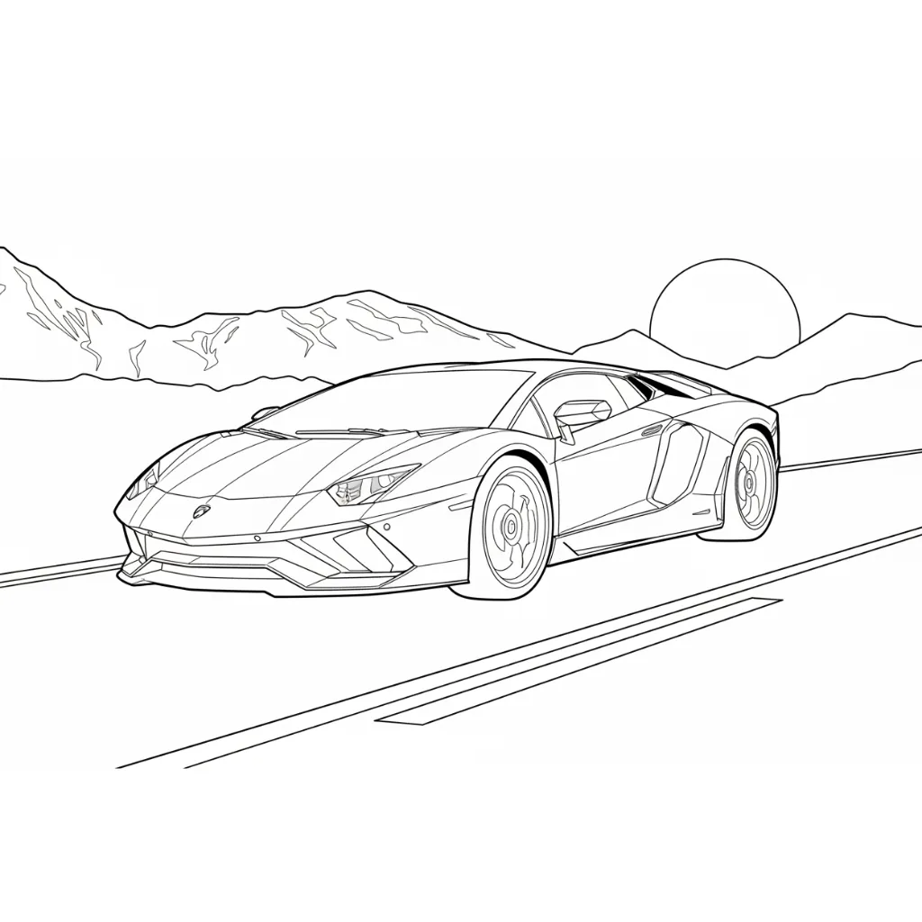 Lamborghini 14 para colorear de para niños