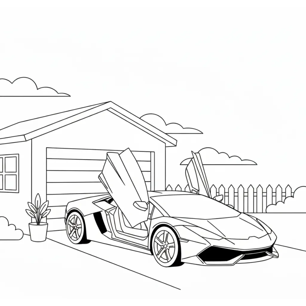 Lamborghini 2 para colorear para imprimir gratis pdf