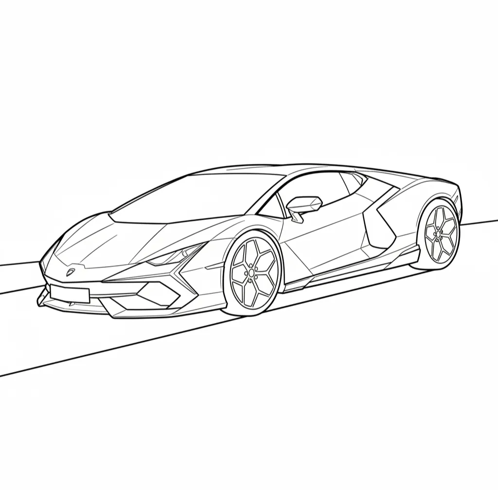 Lamborghini 20 para colorear para niño de 2 años