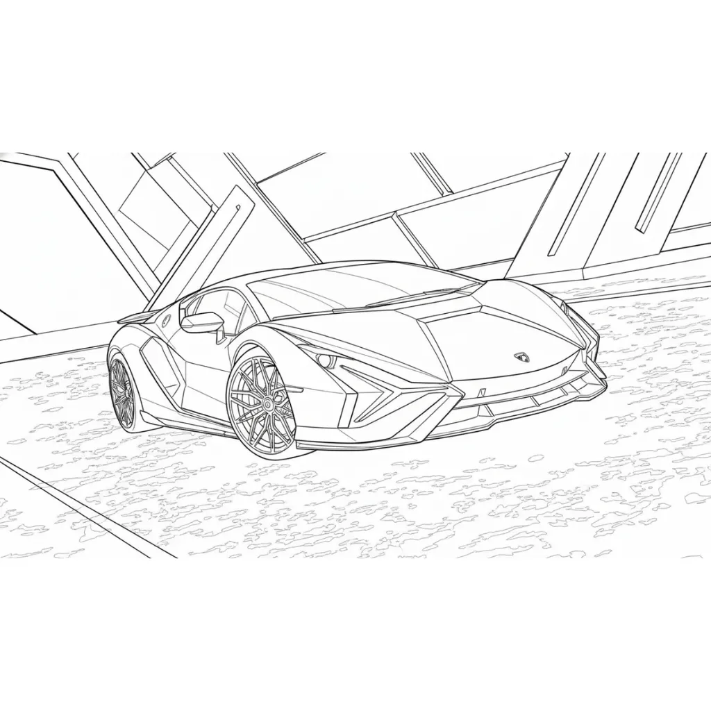 Lamborghini 25 para colorear y recortar