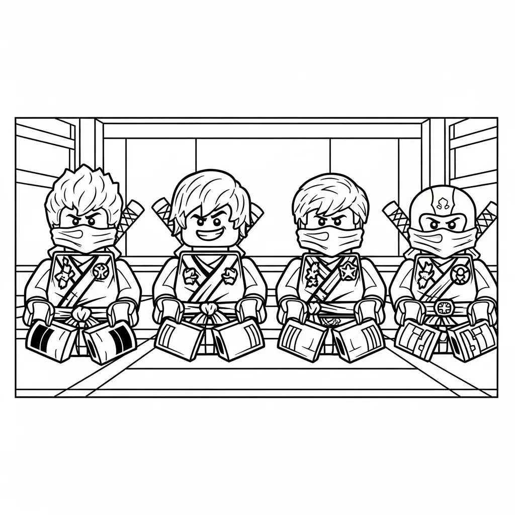 imprimir Lego Ninjago para colorear para niño