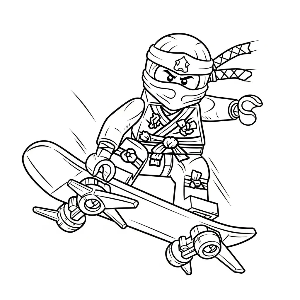 Lego Ninjago para colorear gratis para niños 1