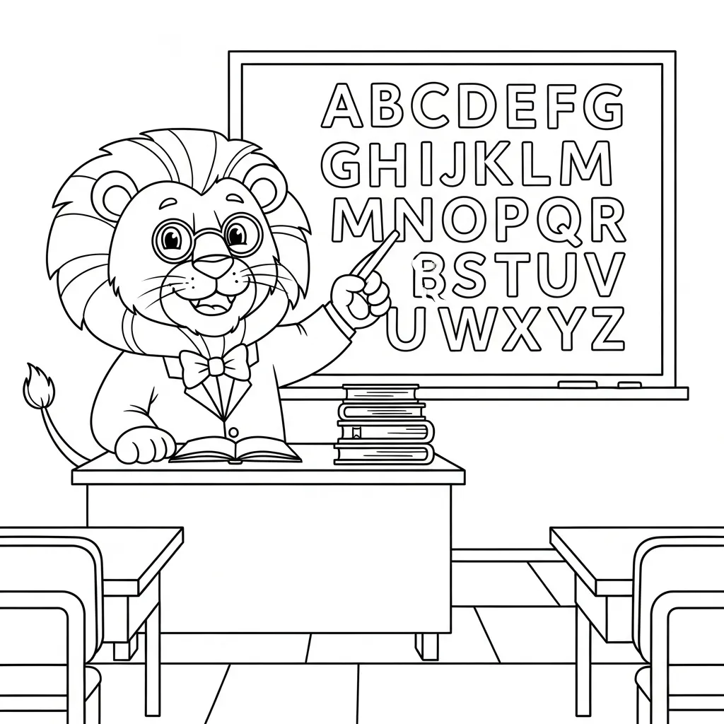 imagen para colorear León niño