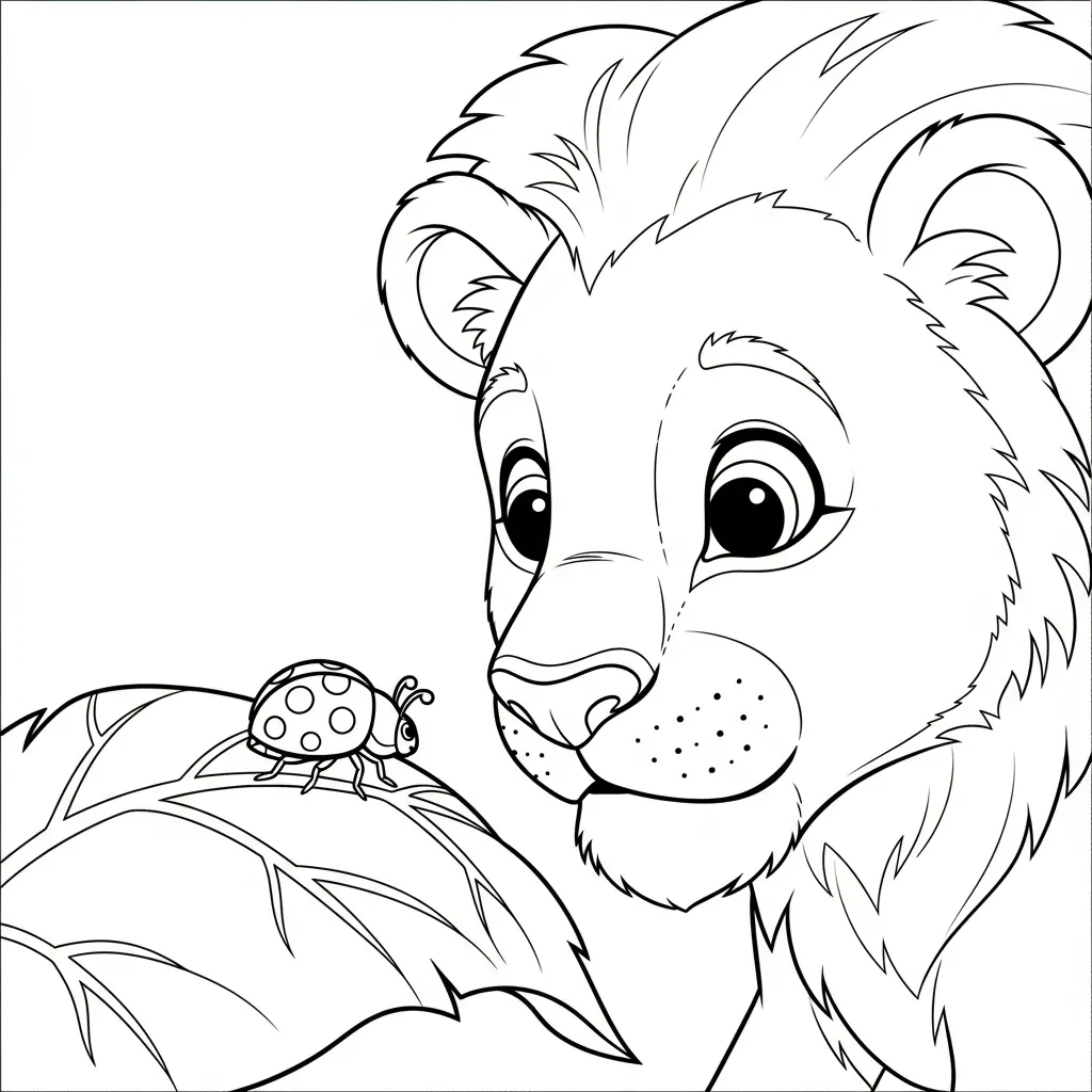 imagen para colorear León niño 1