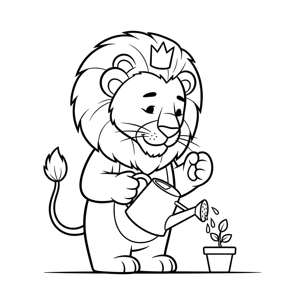 León para colorear en línea gratis